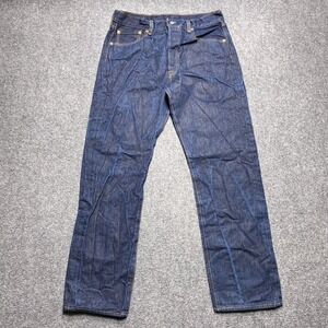 Levis Jeans Men 32x31 Blue 501 Button Fly Classic Straight Dark Wash Tag 34x33